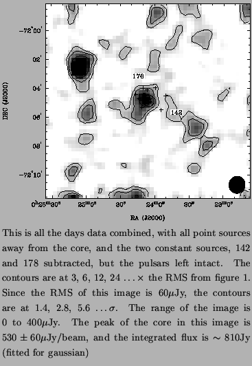 % latex2html id marker 1101
$\textstyle \parbox{8cm}{
\epsfig{file=pres1.rem.kno...
...0 \mu$Jy/beam, and the integrated flux is $\sim 810$Jy (fitted for gaussian)} }$